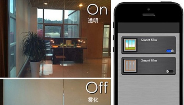 SONTE智能薄膜通过App遥控来改变窗户透明度