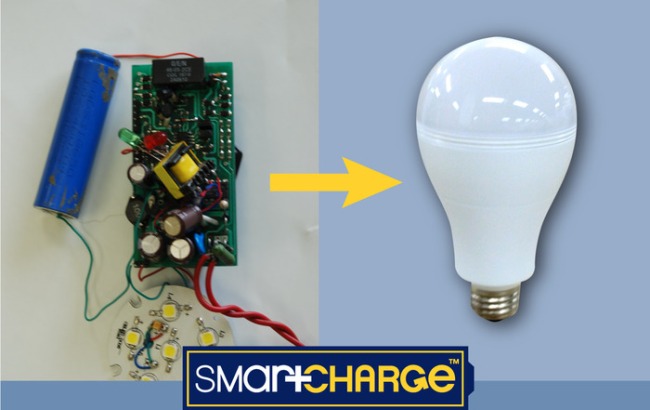 智能LED灯泡SmartCharge内置蓄电池，停电也能继续照明