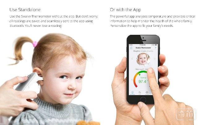 Swaive智能体温计碰碰耳朵就能搞定体温监测